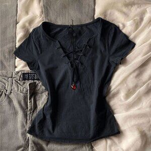 Women’s Black Short‑Sleeve Top